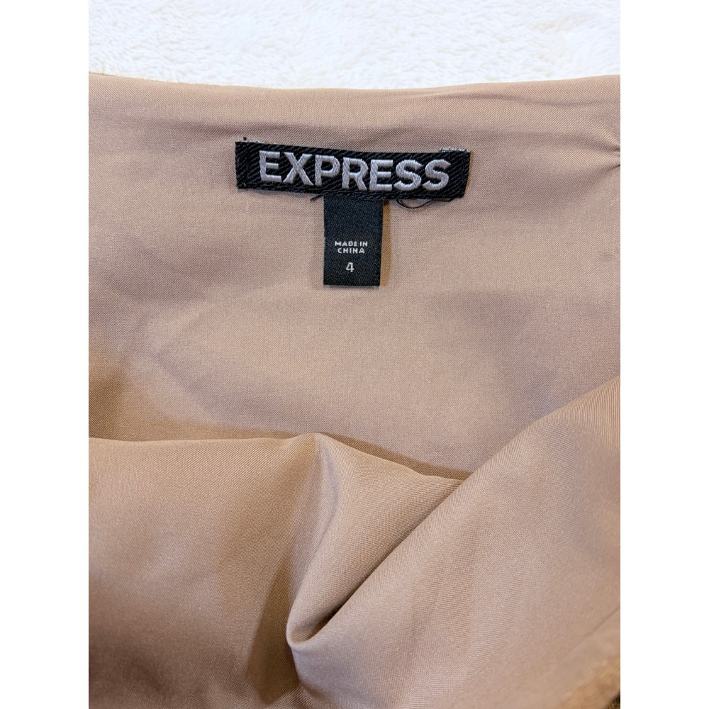 Express Taupe Fringe Midi Skirt - Picture 5 of 11